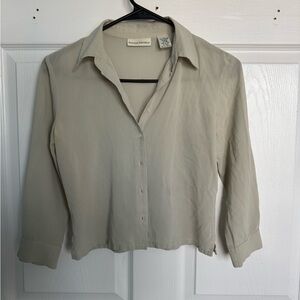 Banana Republic Beige Button-Up Blouse